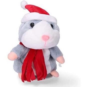 Hamster navideño de felpa 10x11x12cm - Adorno decorativo para la temporada festiva