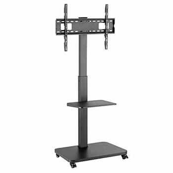 Soporte TV TM Electron 40 kg, Soporte de pie universal con ruedas para monitores o televisores LED, OLED, LCD, Plasma de 37 hasta 75, capacidad máxima de 40 kg, compatible con VESA 600