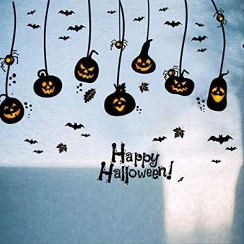 Centro comercial Tienda Vacaciones Ventana Adorno de vidrio Papel pintado Pegatinas Papel Puerta Pegatinas Creativo Halloween Calabaza Pegatinas de pared 95Cmx150Cm