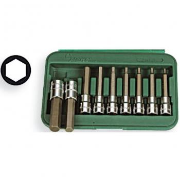 Juego de tubos hexagonales HANS 46026 49, 1/2 cuadrado, 9 piezas (M4 - M17), longitud de 100 mm