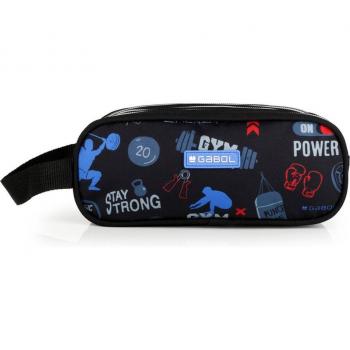 Estuche triple Gabol TRAINING negro y resistente al agua