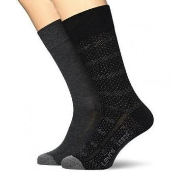 Levi's Levis 168SF Regular Cut Graphic 2P, Calcetines para Hombre, Negro