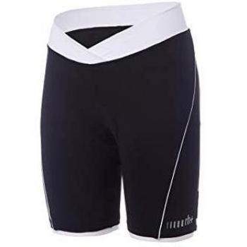 Zero RH+ Pista W Short 18 cm, Ropa para Mujer Bike Bib & Pant Mujer, Negro/Blanco, XL