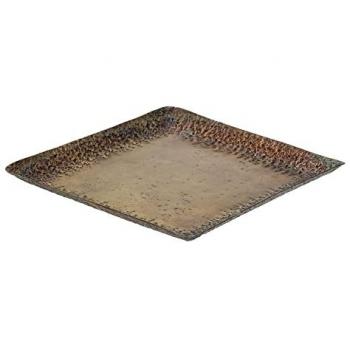 Bandeja de Aperitivos de Aluminio Bronce Cuadrada 34 x 34 x 3 cm