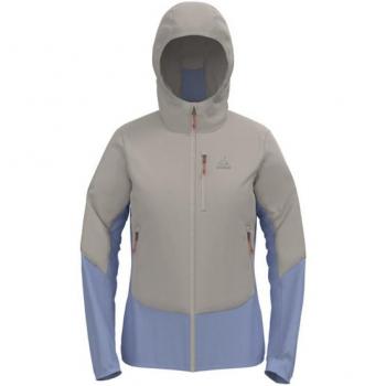 Chaqueta híbrida aislante para correr Odlo Ascent Mujeres - Beige, Azul Claro