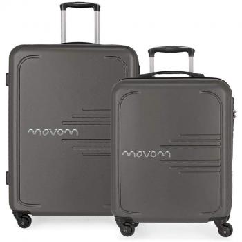 Movom Flash Juego de maletas Gris 55/69 cms Rígida ABS Cierre combinación 117L 4 Ruedas Equipaje de Mano