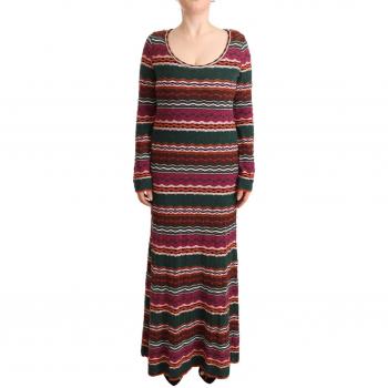 Missoni Multicolor Stripe Wool Knitted Maxi Sheath Dress - IT44|L