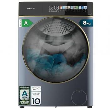 Lavadora de Carga Frontal Cecotec Bolero DressCode 8900 Ice Blue 8 kg 1400 rpm Pantalla Full Color 10,3 Inverter Plus SteamMax Clase A