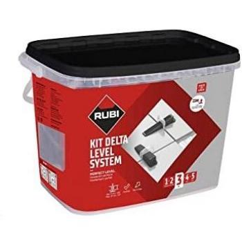 RUBI | Kit Sistema de Niveladores de Azulejos | 100 Cuñas de Nivelación + 100 Bridas de 1 mm para Cerámica de entre 3 y 12 mm + 1 Tenaza para Azulejos | KIT DELTA LEVEL SYSTEM