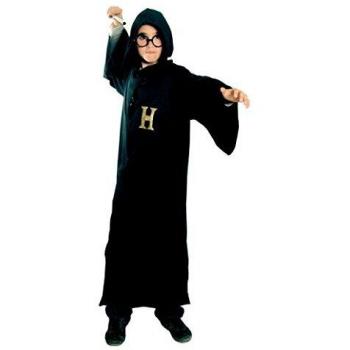 Disfraz Infantil de Aprendiz de Mago Harry Potter con Túnica y Capa, Talla 7-9 Años