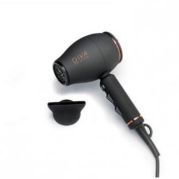 Secador de Pelo Diva Pro Styling Intenso 4000 Compact, Color Negro - Potente motor de 4000W, diseño compacto y ligero, tecnología iónica para reducir el frizz, múltiples velocidades y temperaturas, botón de aire frío,