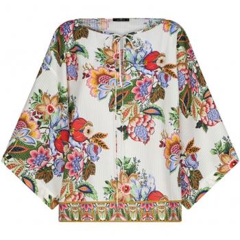 Etro Women's Cotton And Silk Blend Top in White | Size 38 | WRJA001899SAE93X0800