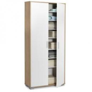 Armario Multiusos Zapatero Topkit Duero 7177 con 6 Baldas Regulables y Capacidad para 25 Pares de Zapatos en Roble/Blanco