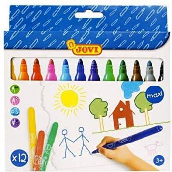 Jovi- Maxi Pack de 12 rotuladores, Multicolor, Unica
