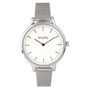 Simplify Unisex 5800 Silver Stainless Steel Mesh Bracelet Watch