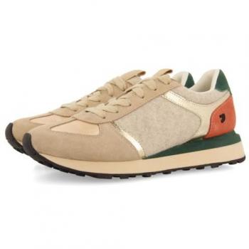 Zapatillas Deportivas de Mujer Gioseppo Rye Beige con Acentos Metalizados y Fieltro