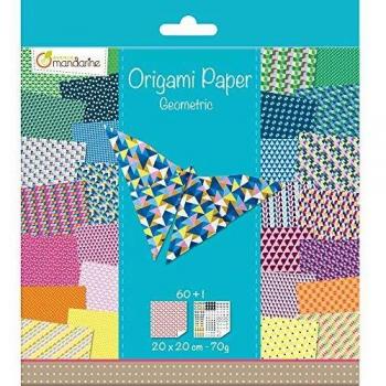 Papel Origami Geométrico Avenue Mandarine 20x20cm