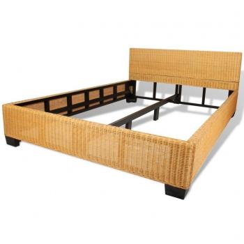 vidaXL Cama de matrimonio tejida a mano color natural 140 x 200 cm