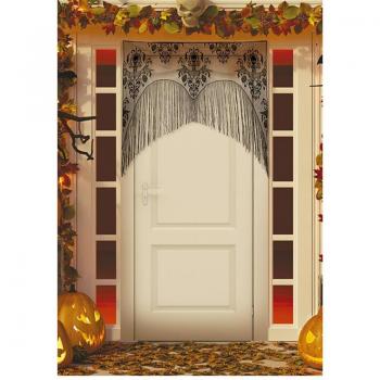 Guirca Encaje para Puerta Murciélagos negro de 95x100 cm
