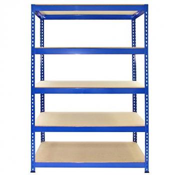 Estanterías Metálicas Azules T-Rax 2 x 75cm x 150cm x 30cm con Conectores de Bahía Gratis y Capacidad de Carga de 150kg