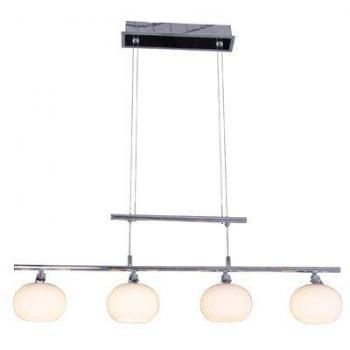Lámpara Colgante de Techo LED Kemi con Barra Cromada 2700K, IP20, 4 Bombillas Integradas