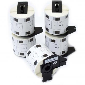 vhbw 5x Etiquetas Cinta adhesiva per Brother P-Touch QL-1050, QL-1050N, QL-1060, QL-1060N, QL-500, QL-500A, QL-500BS, QL-500BW, QL-550 por DK-11209.