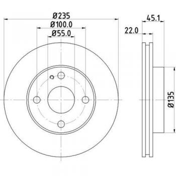 HELLA 8DD 355 104-151 Disco de freno - 52014