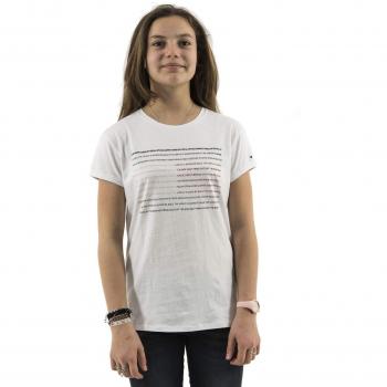 Tommy Hilfiger Camiseta Empowering Organic Text 14 Blanco