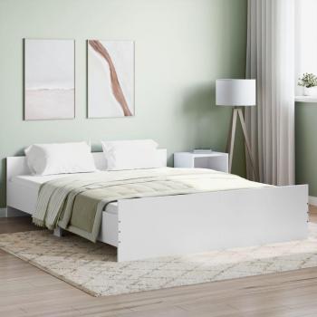 Cama estructura con cabecero y piecero blanco 160x200 cm