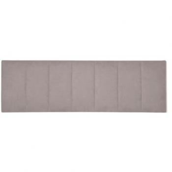Cabecero tapizado doble de tela gris 166x53 cm para camas de 135, 150 y 160