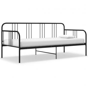 Sofá cama marco negro en metal 90x200 cm