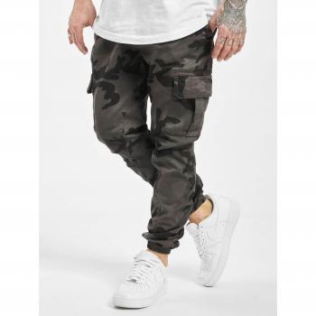 Urban Classics Men's Camo Cargo Jogging Pants - Grey Camouflage, 98% Cotton, 2% Elastane