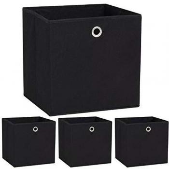 vidaXL Storage Boxes 4 pcs Non-woven Fabric 32x32x32 cm Black