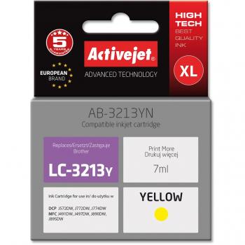 Cartucho de Tinta Original Activejet AB-3213YN Amarillo, tipo: tinta, características: recambio para impresoras Brother LC3213Y, volumen: 7 ml