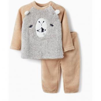 Pijama de bebé niño de peluche con bordado