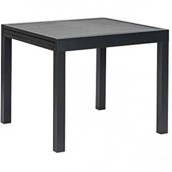 Mesa de Comedor Extensible Thais Grafito Aluminio 90 x 90 x 74 cm