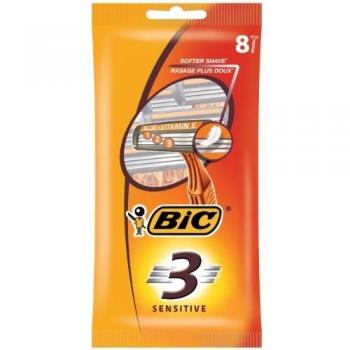 Maquinilla de Afeitar Desechable Bic Sensitive 3 Hojas x8 unidades