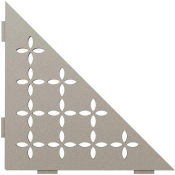 Floral Triangular Corner Shelf - Stone Grey Coated Aluminum