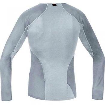 Gore Running Wear Essential Base Layer Windstopper Thermo - Camiseta de manga larga para hombre, color gris / blanco, talla L