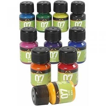 A-Color Glass - Surtido, colores surtidos, 10 x 30 ml