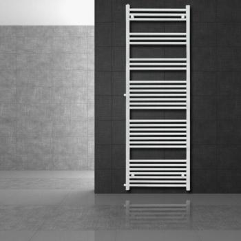 Radiador Toallero de Baño LuxeBath 600 x 1800 mm Blanco Recto con Conexión Lateral y Kit de Montaje Incluido
