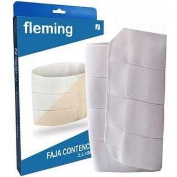 Faja Abdo Elástica Velcro Fleming T2 100-125cm Blanco