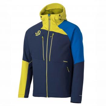Chaqueta Softshell con Capucha Ternua Lokkta Hombre Azul Marino Amarillo XXL