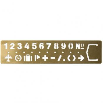 Midori Brass Template Bookmark, Number
