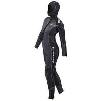 SCUBAPRO - Traje profile con capucha y cremallera frontal 7 mm, color negro, medida xl