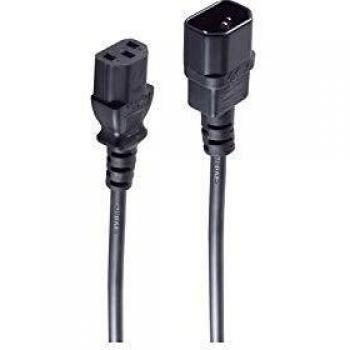 Cable alargador para aparatos de frío shiverpeaks BASIC-S, 0,5 m, C13-C14, VDE, 3x0.75 mm², Negro