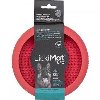LickiMat UFO Pink Rubber Slow Feeder Dog Bowl