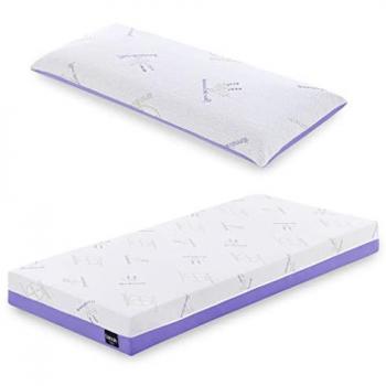 Colchón Viscogel Lavendel 135x200 con Almohadas Visco 2x70 - Firmeza Alta, Núcleo HR y Tejido Lavanda