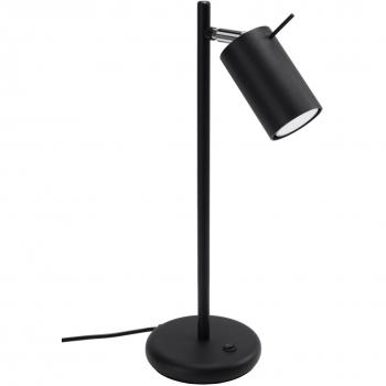Lámpara de mesa ring negra Sollux con diseño moderno, estructura en color negro, luz LED integrada, base estable y regulador de intensidad