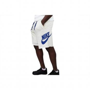 Nike M NSW He Short Ft Alumni Pantalón, Hombre, Oatmeal Heather/Indigo Force, S